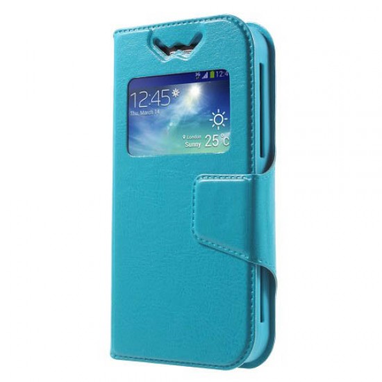 Universal Δερμάτινη Θήκη Βιβλίο Smart Cover με Βάση Στήριξης, Διαστάσεις: 125 x 62 x 10mm - Μπλε Universal Θήκες Κινητών