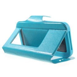 Universal Δερμάτινη Θήκη Βιβλίο Smart Cover με Βάση Στήριξης, Διαστάσεις: 125 x 62 x 10mm - Μπλε