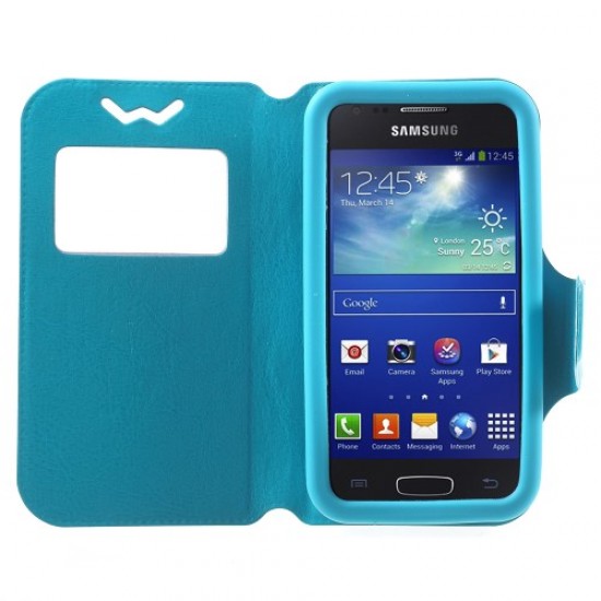 Universal Δερμάτινη Θήκη Βιβλίο Smart Cover με Βάση Στήριξης, Διαστάσεις: 125 x 62 x 10mm - Μπλε Universal Θήκες Κινητών