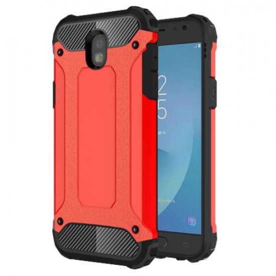 Tough Armor Υβριδική Θήκη Σιλικόνης TPU σε Συνδυαμό με Πλαστικό για Samsung Galaxy J5 (2017) Ευρωπαϊκή Έκδοση - Κόκκινο Samsung Θήκες Κινητών