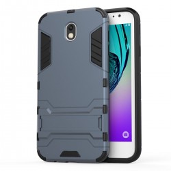 Υβριδική Θήκη Συνδυασμού Σιλικόνης και Πλαστικού με Βάση Στήριξης για Samsung Galaxy J7 (2017) Ευρωπαϊκή Έκδοση - Σκούρο Μπλε