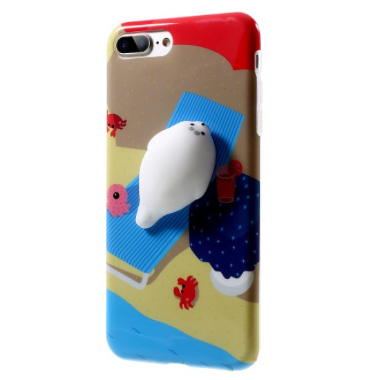 Θήκη Σιλικόνης TPU Σχέδιο 3D για iPhone 7 Plus / 8 Plus - Μοτίβο Παραλίας Apple Θήκες Κινητών