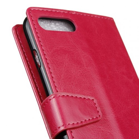 For OnePlus 5 Crazy Horse Texture Wallet Leather Stand Mobile Shell - Rose OnePlus Mobile Cases