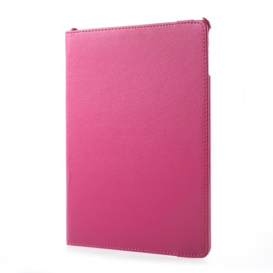 For iPad 9.7 (2017) / 9.7 (2018) 360 Degree Rotary Litchi Grain Stand Leather Protective Case - Rose Apple Cases Tablet