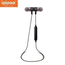 IPIPOO 95BL Μαγνητικά Bluetooth Ακουστικά με Πλήκτρα Σίγασης και Έντασης για όλα τα Smarphones και Tablets - Μαύρο