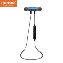 IPIPOO 95BL Μαγνητικά Bluetooth Ακουστικά με Πλήκτρα Σίγασης και Έντασης για όλα τα Smarphones και Tablets - Μπλε