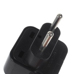 Universal UK/EU/AU/US Female to EU Male Travel Power Adapter - Black