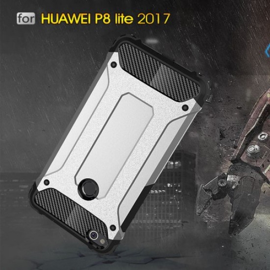 Armor Shell Plastic + TPU Combo Cover for Huawei P8 Lite (2017)/Honor 8 Lite - Grey Huawei Cases Mobile