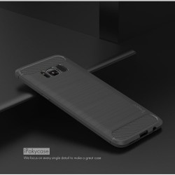 IPAKY Λεπτή Θήκη Σιλικόνης TPU Brushed με Διακόσμηση Carbon Fiber για Samsung Galaxy S8 G950 - Γκρι IPAKY Λεπτή Θήκη Σιλικόνης TPU Brushed με Διακόσμηση Carbon Fiber για Samsung Galaxy S8 G950 - Γκρι