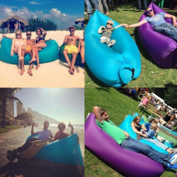 Inflatable Air Bag Air Sofa Couch for Beach Camping Rest - Blue Inflatable Air Bag Air Sofa Couch for Beach Camping Rest - Blue