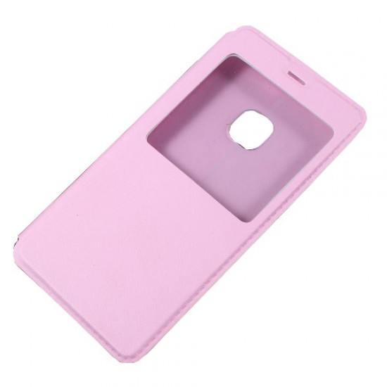 View Window Leather Flip Cell Phone Cover for Huawei P10 Lite - Pink Huawei Cases Mobile