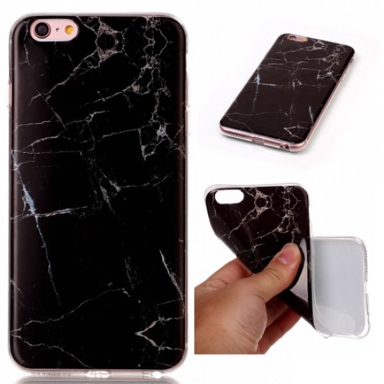 Marble Texture IMD Soft TPU Case for iPhone 6s Plus / 6 Plus - Black Apple Cases Mobile