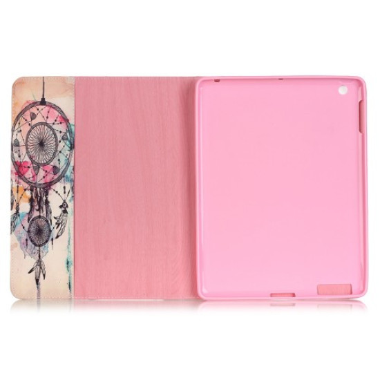 Patterned Leather Wallet Stand Shell for iPad 4/3/2 - Dream Catcher Apple Cases Tablet