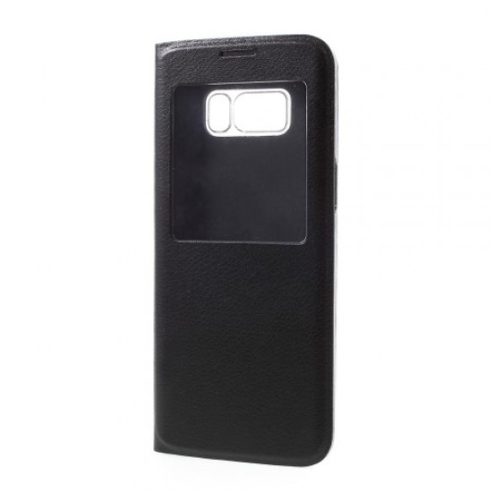 For Samsung Galaxy S8 Plus View Window Leather Flip Case Cover - Black Samsung Cases Mobile