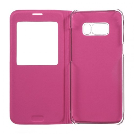 View Window Leather Cellphone Cover for Samsung Galaxy S8 Plus - Rose Samsung Cases Mobile