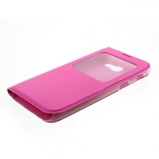 Flip Leather Window View Case Cover for Samsung Galaxy A3 (2017) - Rose Samsung Cases Mobile