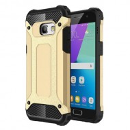 Phone Accessory Heavy Duty Rugged Hybrid Case (Plastic + TPU) for Samsung Galaxy A3 (2017) - Gold