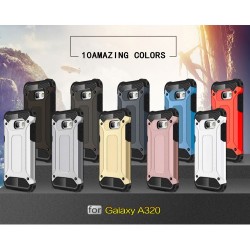 Tough Armor Υβριδική Θήκη Σιλικόνης TPU σε Συνδυαμό με Πλαστικό για Samsung Galaxy A3 (2017) - Μαύρο