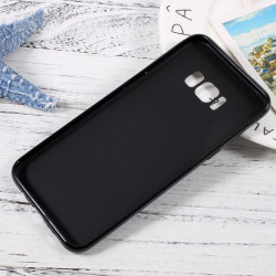 Solid Color Glossy TPU Case for Samsung Galaxy S8 Plus - Black