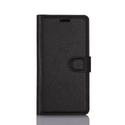 Lychee Skin Wallet Leather Stand Case for Samsung Galaxy S8 - Black