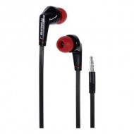 Langston JD88 3.5mm Flat Cable In-ear Stereo Earphone w/ Mic for iPhone Samsung HTC - Black 