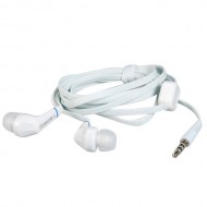 Langston JD88 3.5mm Flat Cable In-ear Stereo Earphone w/ Mic for iPhone Samsung HTC - White
