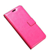 Crazy Horse Leather Stand Casing Cover for Samsung Galaxy A3 (2017) - Rose