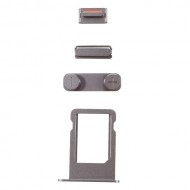 For iPhone SE 5s 5 OEM Side Button Set (Mute / Power / Volume Buttons + Sim Card Tray) - Grey