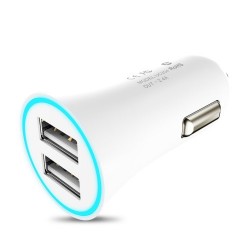 HOCO UC204 2.4A Φορτιστής Αυτοκινήτου με 2 Εξόδους USB - Λευκό