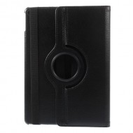 360 Degree Rotary Stand Litchi Grain Leather Case for iPad Air 2 - Black