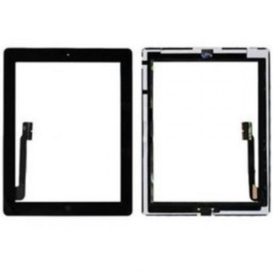 Touch Screen Digitizer Assembly with Sticker and Home Button Replacement Parts for iPad 3 4 - Black Apple Parts