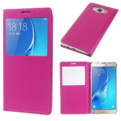 Δερμάτινη Θήκη Βιβλίο Smart Cover για Samsung Galaxy J7 (2016) - Φούξια