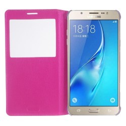 Δερμάτινη Θήκη Βιβλίο Smart Cover για Samsung Galaxy J7 (2016) - Φούξια