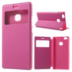 Δερμάτινη Θήκη Βιβλίο Smart Cover με Βάση Στήριξης για Huawei P9 Lite / G9 Lite - Φούξια Δερμάτινη Θήκη Βιβλίο Smart Cover με Βάση Στήριξης για Huawei P9 Lite / G9 Lite - Φούξια