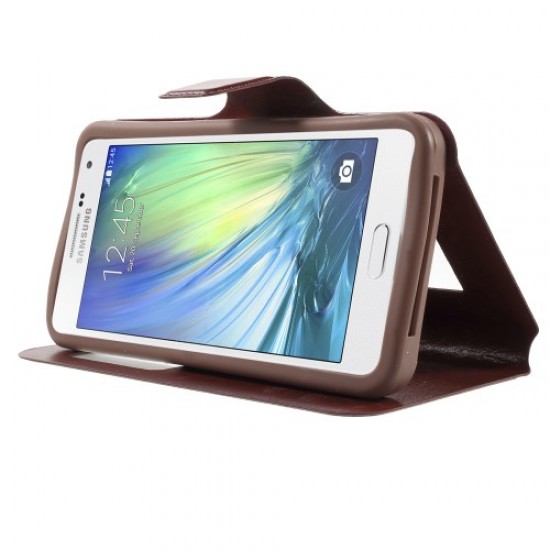 Universal Crazy Horse Window View Leather Case for Samsung Galaxy A7, Size: 151 x 80 x 10mm - Brown Samsung Cases Mobile