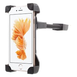 Περιστρεφόμενη Βάση Στήριξης για Μηχανή με Ευλίγιστο Βραχίονα για Όλα τα Smartphones με Μήκος: 115-185mm, Πλάτος: 57-95mm, Πάχος: 12mm - Μαύρο (50007435) 