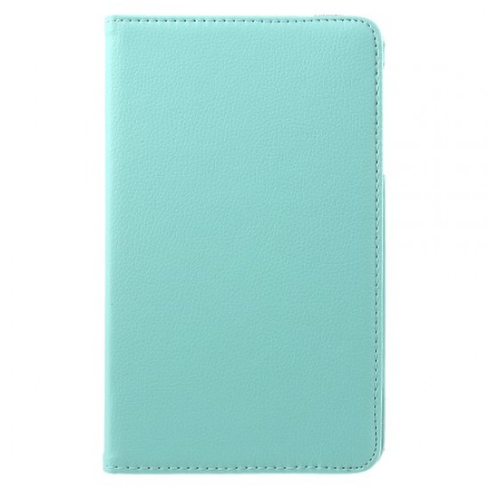 Litchi Leather Flip Case for Samsung Galaxy Tab E 8.0 T375 with Rotary Stand - Blue Samsung Cases Mobile Tablet
