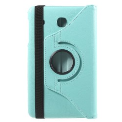 Litchi Leather Flip Case for Samsung Galaxy Tab E 8.0 T375 with Rotary Stand - Blue
