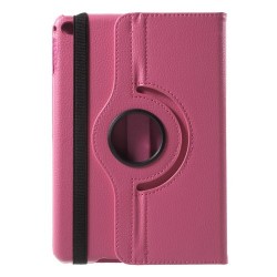 For iPad mini 4 Lychee 360-Rotation Stand Leather Tablet Cover - Rose