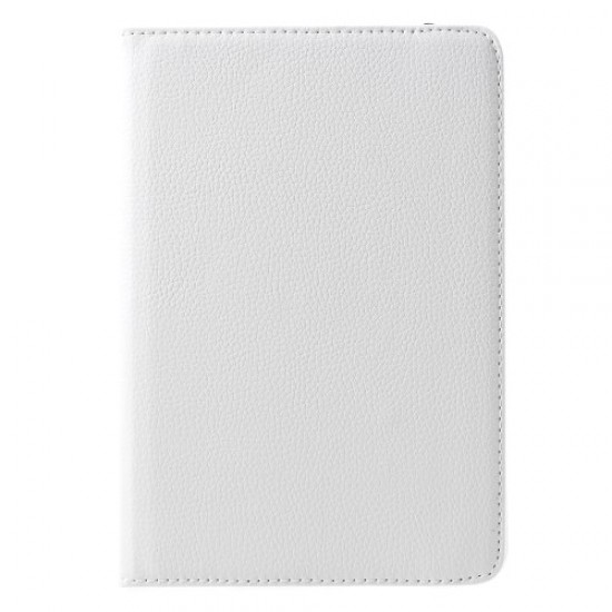 For iPad mini 4 Lychee 360-Rotation Stand Leather Tablet Case - White Apple Cases Tablet