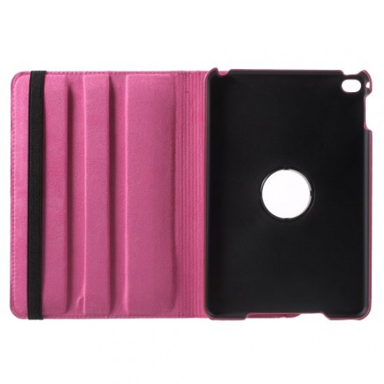 For iPad mini 4 Lychee 360-Rotation Stand Leather Tablet Cover - Rose Apple Cases Tablet