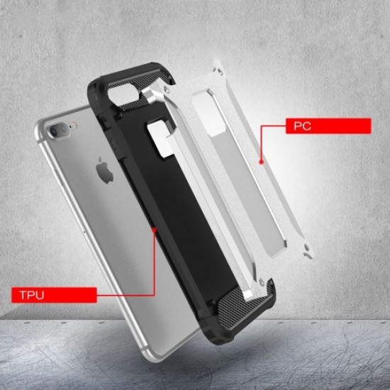 Armor Guard Plastic + TPU Hybrid Phone Case for iPhone 7 Plus / 8 Plus - Silver Apple Cases Mobile