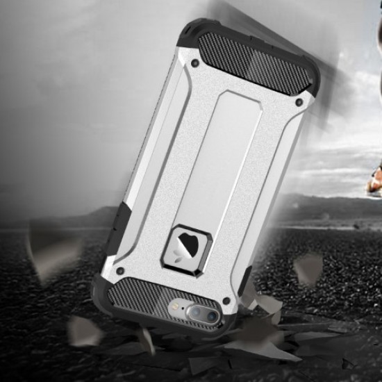 Armor Guard Plastic + TPU Hybrid Phone Case for iPhone 7 Plus / 8 Plus - Silver Apple Cases Mobile
