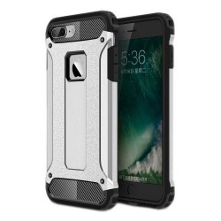 Tough Armor Υβριδική Θήκη Συνδυασμού Σιλικόνης TPU και Πλαστικού για iPhone 7 / 8 - Ασημί/Μαύρο