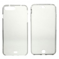 Θήκη Σιλικόνης TPU με Πρόσοψη TPU Ημιδιάφανη (2 τεμάχια) για iPhone 7 Plus / 8 Plus - Γκρι