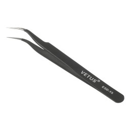 VETUS ESD-15 Anti-Static Stainless Steel Fine Tip Curved Tweezer Maintenance Tool, Length: 120mm VETUS ESD-15 Anti-Static Stainless Steel Fine Tip Curved Tweezer Maintenance Tool, Length: 120mm