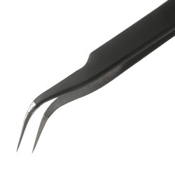 VETUS ESD-15 Anti-Static Stainless Steel Fine Tip Curved Tweezer Maintenance Tool, Length: 120mm