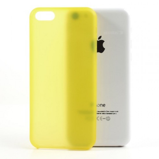 0.3mm Ultra Slim Plastic Case for iPhone 5C - Yellow Apple Cases Mobile