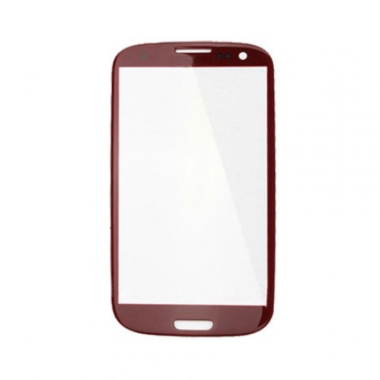 Πρόσοψη (Τζαμάκι) για Samsung i9300 Galaxy S III S3 - Κόκκινο Samsung Ανταλλακτικά