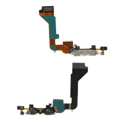Dock Connector Charging Port Flex Cable for iPhone 4 4G (High Quality) - White Dock Connector Charging Port Flex Cable for iPhone 4 4G (High Quality) - White